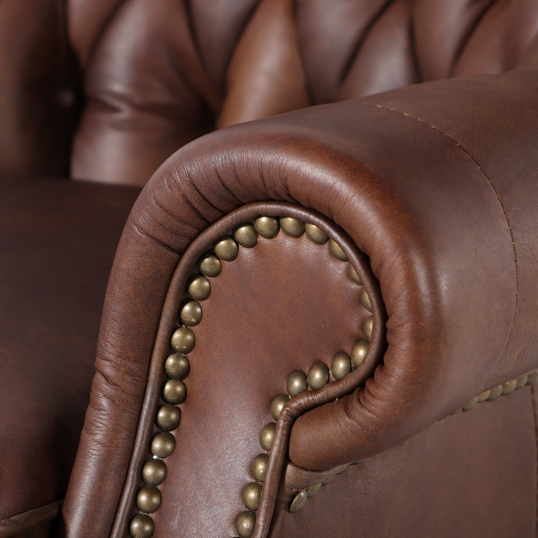 Franklin Leather Office Wing Chair Mocha image 6